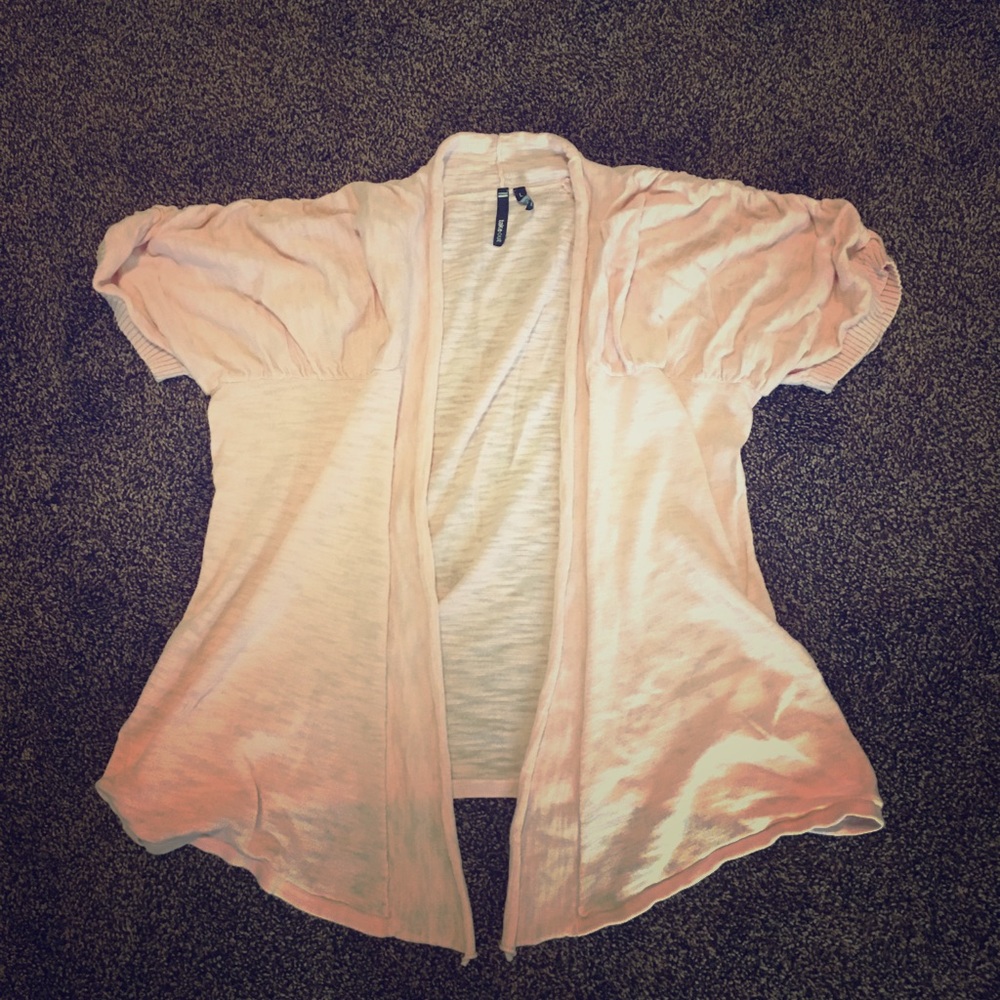 Short sleeve open cardigan
